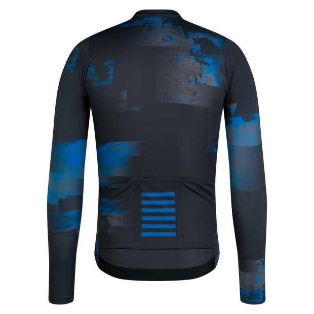 Rapha Pro Team Men's Training Lightweight Long Sleeve Jersey PRINT PACK ANTHRACITE / MYKONOS BLUE