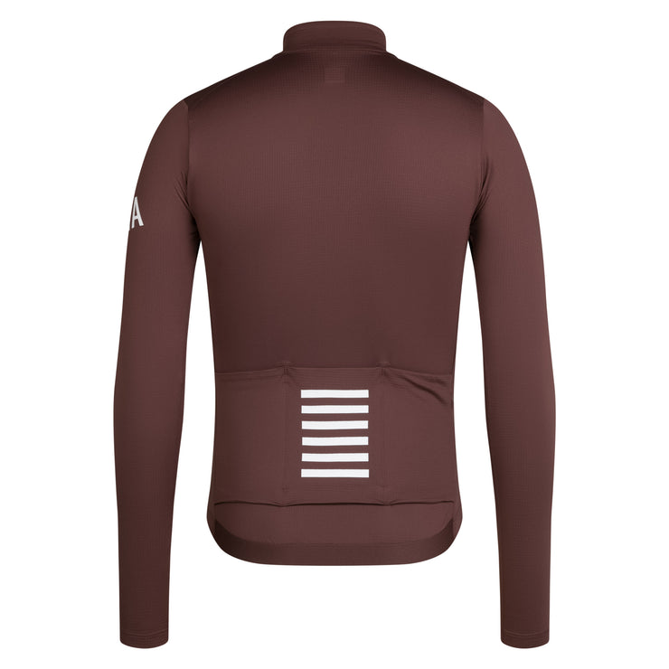 Rapha Pro Team Men's Longsleeve Midweight Jersey Walnut Brown/White - Maats Cycling Culture