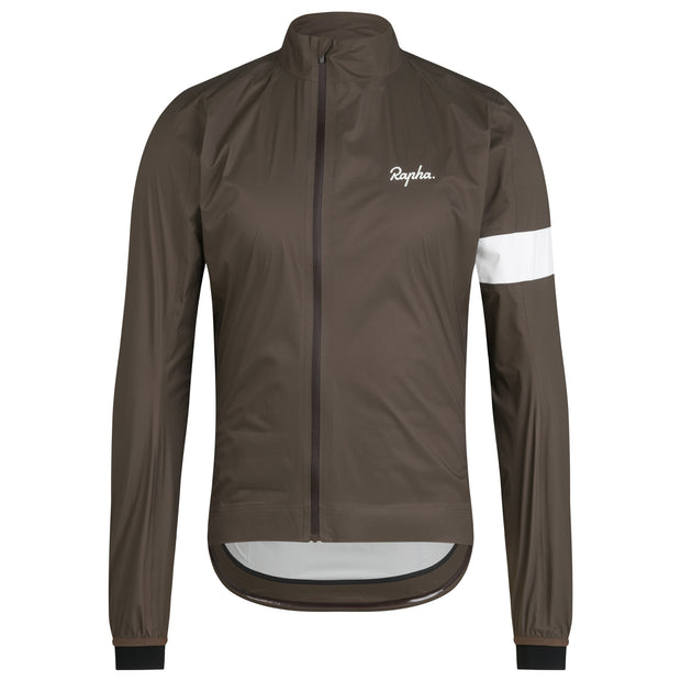 Rapha Core Men's Rain Jacket II Deep Coffee/White - Maats Cycling Culture