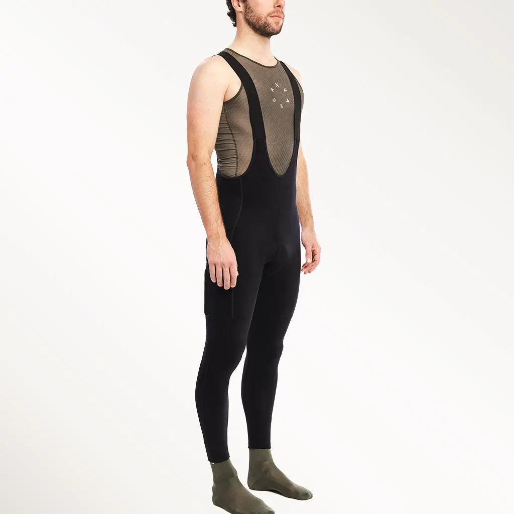 Canvas Men's Long Cargo Bib Black - Maats Cycling Culture