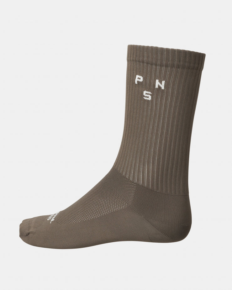 PNS Off-Race Ribbed Socks Ash Brown - Maats Cycling Culture